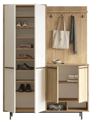 Produktbild von Tignale - Flur-Möbel, 147x36x196h cm Beige, Kleiderhaken
