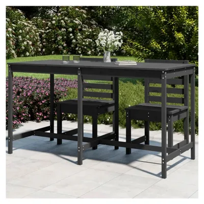 Produktbild von Gartentisch aus Kiefernholz, 203,5x90x110 cm, grau