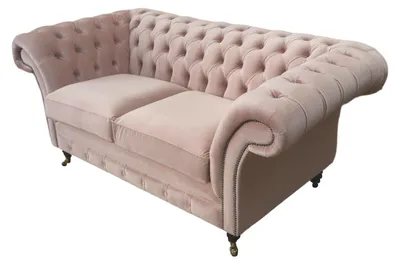 Produktbild von Sofa 2 Sitzer Couch Polster Chesterfield Wohnzimmer Design Textil Neu