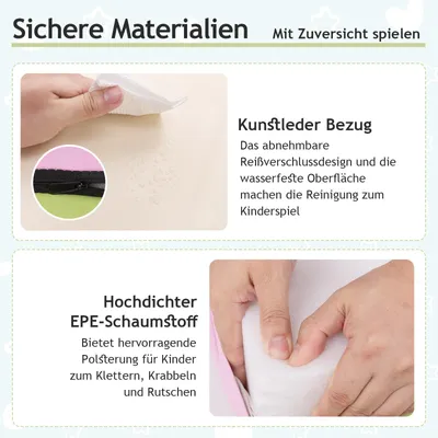 Produktbild von GOPLUS 4 tlg. Schaumstoffbausteine, Softbausteine aus PU, EPE zum Klettern & Rutschen, für Kinder ab 3 Jahren, Großbausteine für Kinderzimmer