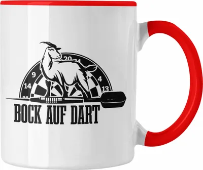 Produktbild von Trendation - Lustige Tasse Dartspieler als Geschenkidee Darts Spieler Geschenk (Rot)