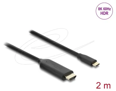 Zdjęcie produktu dla DeLOCK 80599, 2 m, USB Type-C, HDMI, Męska, Męska, Prosty