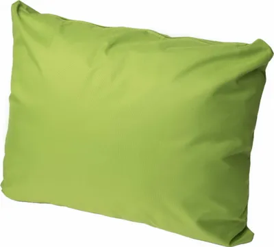 A single lime green pillow is shown against a white background.