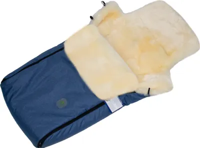 Produktbild von Lammfell Babyfußsack KESSY für Kinderwagen und Buggy Blau