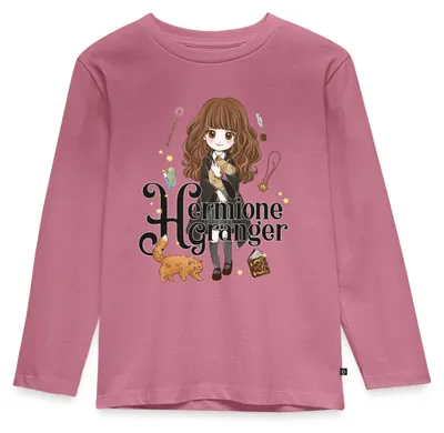 Produktbild von Spreadshirt Harry Potter Hermine Granger Chibi Kinder Premium Langarmshirt, 122/128 (6 Jahre), Mauve
