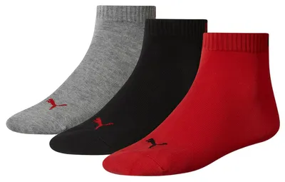 Immagine prodotto di Calzini sportivi invisibili PUMA per adulti, confezione da 3, colore nero/rosso, taglia 47-49, codice prodotto 251025