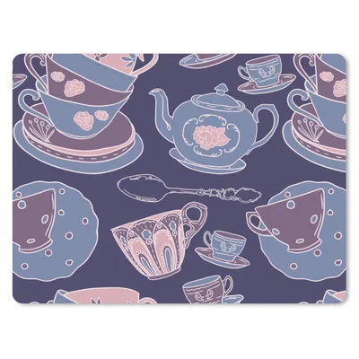 Produktbild von MuchoWow® Mauspad Mousepad Muster - Tee - Tasse - Teekanne 23x19 cm - Mousepads - Maus Mat - Pad - Mausunterlage - Schreibtischunterlage - Mauspad
