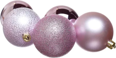 Weihnachtskugeln Set 25er, rosa, matt/glänzend/glitzernd, 5,8 cm