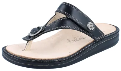 Produktbild von FINN COMFORT Alexandria Soft Damen Zehenstegpantolette schwarz Glattleder - Größe: 36