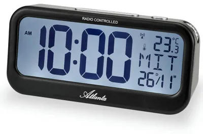 Produktbild von Atlanta 2850/7 Funkwecker Digital Schwarz mit 2 Weckzeiten
