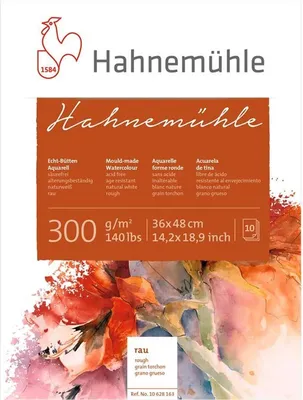 Produktbild von Hahnemühle Aquarellblock - 300 g/m² - rau - 36 x 48 cm - 10 Blatt