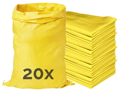 Produktbild von Garronda Polypropylensack 85 x 50 cm 20 Stück Getreidesack aus PP für Lagerung & Sand reißfest 25 kg belastbar – vielseitig einsetzbar: Gewebesäcke Sandsäcke Gartensack Hochwasserschutz Gelb GD-0161
