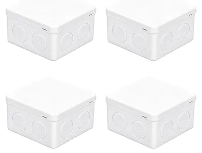 Imagen del producto de Caja de conexiones IP65, estanca, con 4 unidades, de 85 x 85 mm, para uso en exteriores