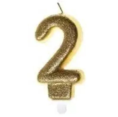Produktbild von Geburtstagskerze mit goldenem Glitzer – GoParty