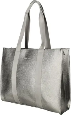 Produktbild von Große Damen Tasche Schultertasche Umhängetasche Crossover Bag Leder Optik Handtasche Dunkelsilber