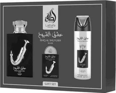 Produktbild von Geschenkset Ishq Al Shuyukh Silber (3 Stück) - Lattafa Pride