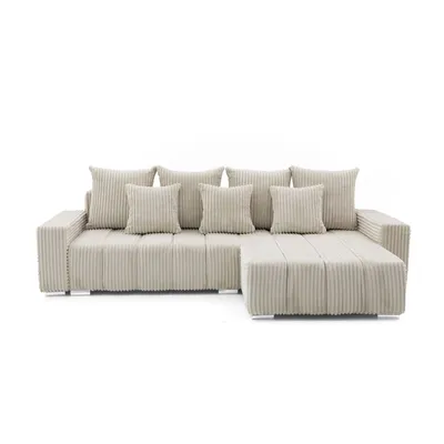 Produktbild von MUFFO Ecksofa PIANO L-Form Rechts mit Schlaffunktion 137x234 Cord Beige