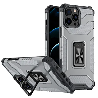 Produktbild von Crystal Ring Hülle für iPhone 13 Pro - Schwarz | Robuster Schutz & Elegantes Design KP13881
