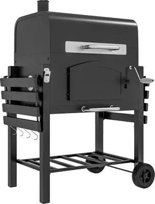 Obrázek produktu pro Gril na dřevěné uhlí, kovový, 123 x 56 x 120 cm, typ grilu na dřevěné uhlí, grilovací plocha 60 x 40 cm, včetně víka