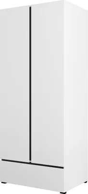 Immagine prodotto di Armadio HAVANA 90 cm - 2 porte + 1 cassetto - Colori bianco e nero - Design moderno e funzionale