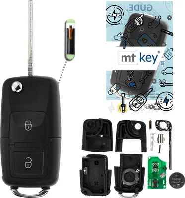 Produktbild von MT-KEY Funk Schlüssel 434MHZ 1J0959753AG kompatibel mit VW Bora 1J Golf 4 Polo 9N FOX 5Z T5 Multivan California Seat Leon I Ibiza Cordoba 6L Toledo II