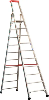 Produktbild von Euro-Profi Alu Stufenstehleiter Mod. S32577 - Stufenanzahl: 10, Länge: 3,15 m