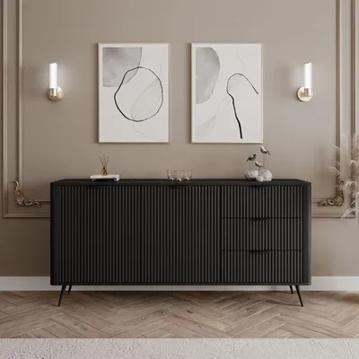 Produktbild von Kommode SCARLETT 163 2D3S Schwarz mit Schubladen