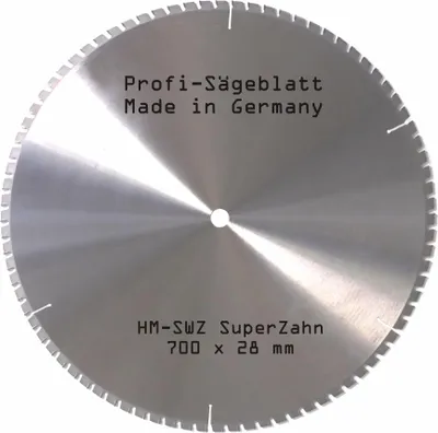 Produktbild von Hartmetall Sägeblatt SWZ 700 x 28 mm Z= 84 SUPER nagelfest Kreissägeblatt HM mit Reduzierring für Bauholz Brennholz Hartholz Schalholz Faserplatten Wippsäge Tischkreissäge Kreissäge Brennholzsäge