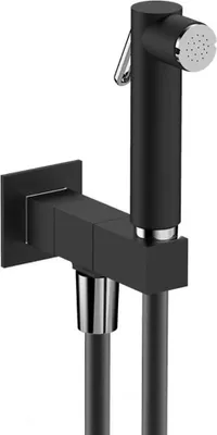 Produktbild von Sapho Wandventil mit Handbrause und Sicherheitssperre, eckig, schwarz matt
