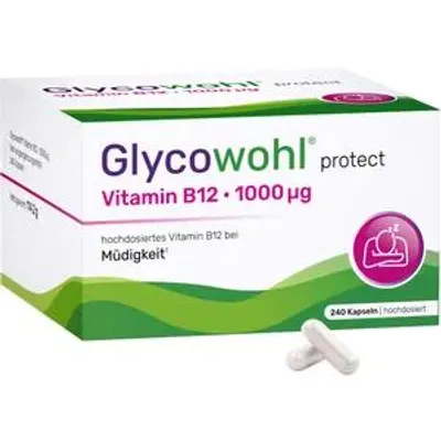 Zdjęcie produktu dla Glycowohl, witamina B12, 1000 µg, wysokiej dawki, wegańskie kapsułki, 240 sztuk