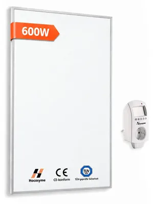Infrarot-Heizpaneel 600 W mit Thermostat, Wandmontage