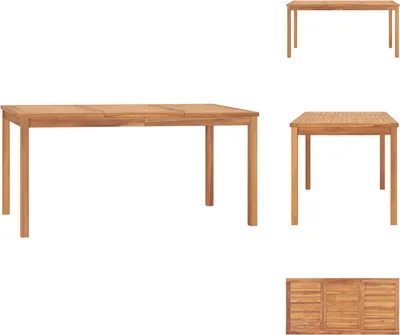 Produktbild von vidaXL Garten-Esstisch 160x80x77 cm Massivholz Teak - Gartentische