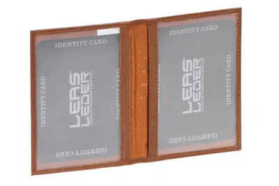Produktbild von LEAS Ausweismappe- & -hülle mit 2 Sichtfenstern Echt-Leder, cognac Card-Collection