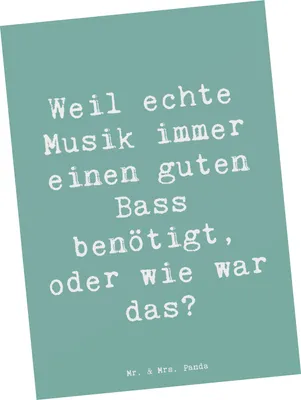 Produktbild von Mr. & Mrs. Panda Postkarte Spruch Schlagzeug Basswunder - Meeresbrise - Geschenk, Musiker, Instrument, Musik, Band, Fotokarte, bildkarte, Grußkarte, Lernen, Postkarten