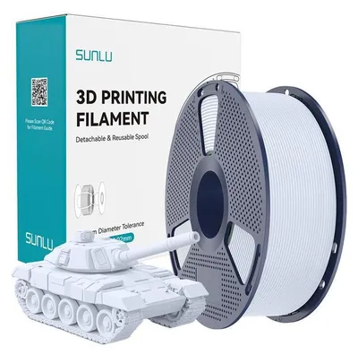Immagine prodotto di Filamento PLA+ Sunlu ad alta velocità, 1,75 mm, 1 kg - Colore: Bianco