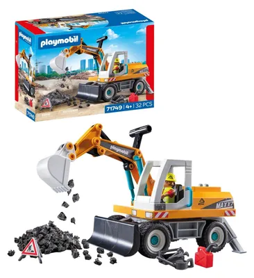 Produktbild von City Action Baustellen Spielzeug Kind Spielset Spielzeug für Kinder ab 4 Jahren 71749 Großer Bagger