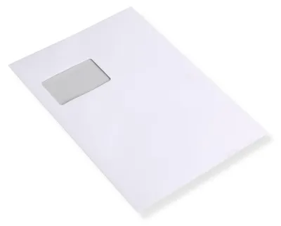 Produktbild von Versandtaschen stark 120 g DIN C4 weiß mit Fenster, haftklebend 3000 Stück