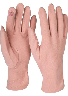 Produktbild von styleBREAKER Damen Touchscreen Handschuhe Stoff Gerafft, Rose