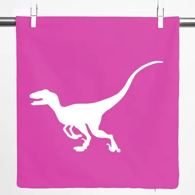 Produktbild von Huuraa Kissenbezug Velociraptor Dinosaurier 40x40cm Fuchsia Baumwolle Dekokissenbezug Geschenkidee