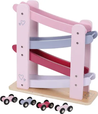 Produktbild von Jipy Houten Autobaan + 4 Auto's Roze