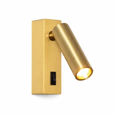 Productafbeelding van PISA LED Wandlamp, 2W, 3000K, 130 lm, gouden aluminium leeslamp met schakelaar, AI-gegenereerde afbeelding