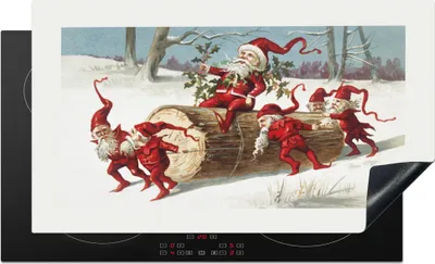 Produktbild von KitchenYeah© Herdabdeckplatte Weihnachten - Baum - Schnee , 90x52cm, Küche Deko, Glaskeramikkochfeld Herdabdeckung, Abdeckplatte fùr Kochfeld