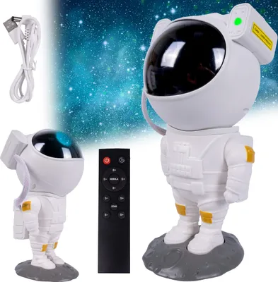 Obrázok produktu pre Nočné svetlo MalPlay s diaľkovým ovládaním Starry Sky Projector Star LED Astronaut Lamp Children 360° Timer