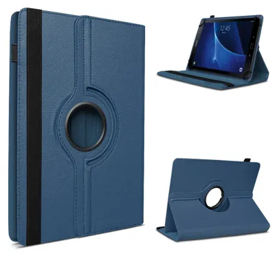 Produktbild von Samsung Galaxy Tab 4 / 3 / 2 10.1 Tablet Hülle Tasche Schutzhülle Case DrehbarFarbe 360 Uni:Blau