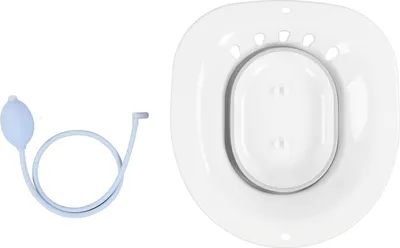 Produktbild von WC-Badewanne ohne Kniebeugen, reduziert Schmerzen, auslaufsicher, Wassermassage, faltbarer Sitz mit Spülung für die Zeit nach der Geburt, Grau