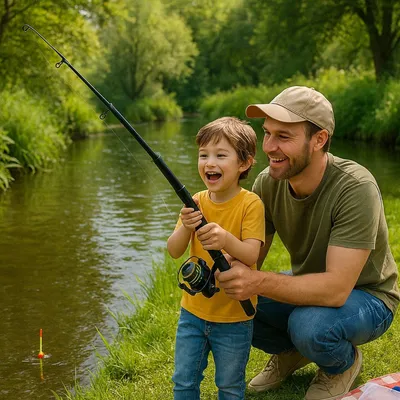 Produktbild von Fish Active Angelzubehör Angelkoffer - Angelrute mit Rolle, Köder, Schwimmern, Bleiangel, Spinner und Haken - Teleskop