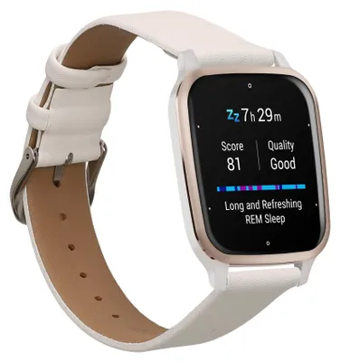 Produktbild von kwmobile Echtleder Uhrenarmband für Garmin Venu Sq 2 Music / Sq 2 / Vivoactive 6 / Vivoactive 5 Armband - Ersatzarmband für Fitnesstracker -