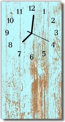Produktbild von Tulup Glasuhr Wanduhr Küchenuhr Echt-Glas 30x60 Holz Blau