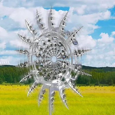 Produktbild von Omgoods – 3D-Metall-Windmühle, kinetische Skulptur für die Gartendekoration