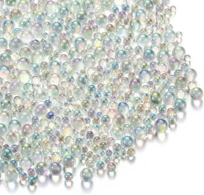 Immagine prodotto di Mini perline di vetro per nail art e decorazioni in resina - Piccole perline bianche in resina epossidica - Accessori per nail art 3D - Microperline - 100 g